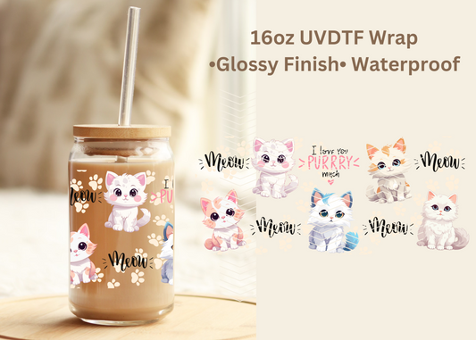 #607 Cats Meow Exclusive 16 oz UVDTF Wrap