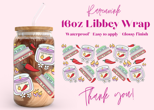 #1018 Spicy Book Girl 16oz UVDTF Wrap