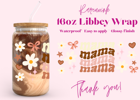 #716 Mama Flowers 16oz UVDTF Wrap