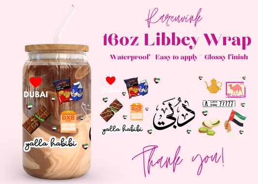 #967 Dubai UAE 16oz UVDTF Wrap