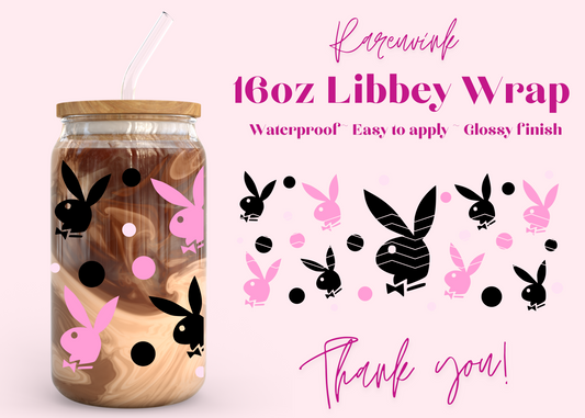 #1114 Playboy Bunny 16oz UVDTF Wrap