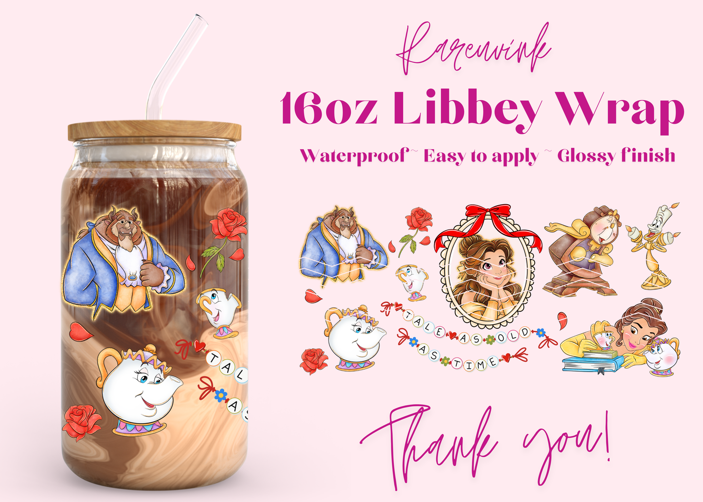 1252 Belle Princess 16oz UVDTF Wrap