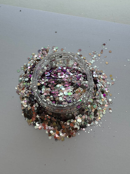 Silver Purple Holographic Glitter 2oz Jar