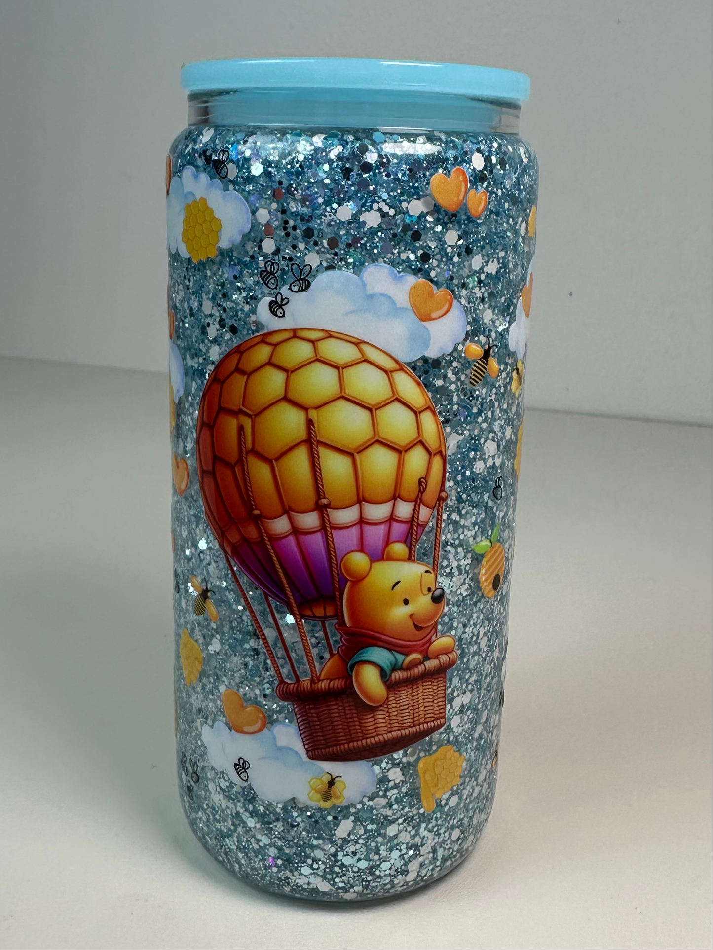 Winnie the Pooh Airballoon Snow Globe 16oz Tumbler