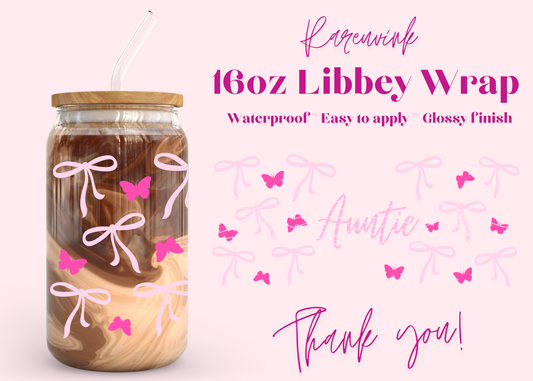 #1089 Auntie Bows 16oz UVDTF Wrap