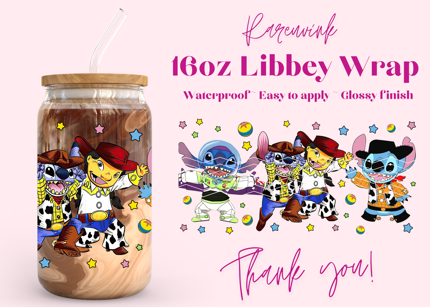#1102 Stitch Toy Story 16oz UVDTF Wrap
