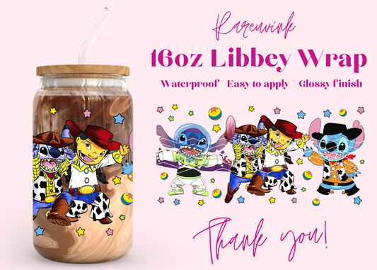 #1102 Stitch Toy Story 16oz UVDTF Wrap