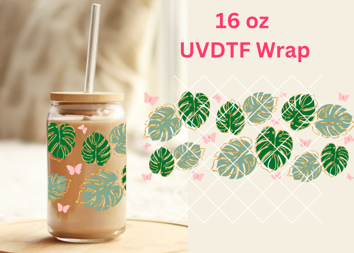 #328 Monstera plant UVDTF 16 oz Wrap