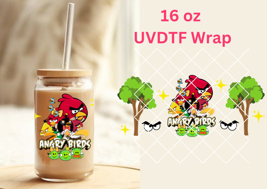 #321 Angry Birds UVDTF 16 oz Wrap