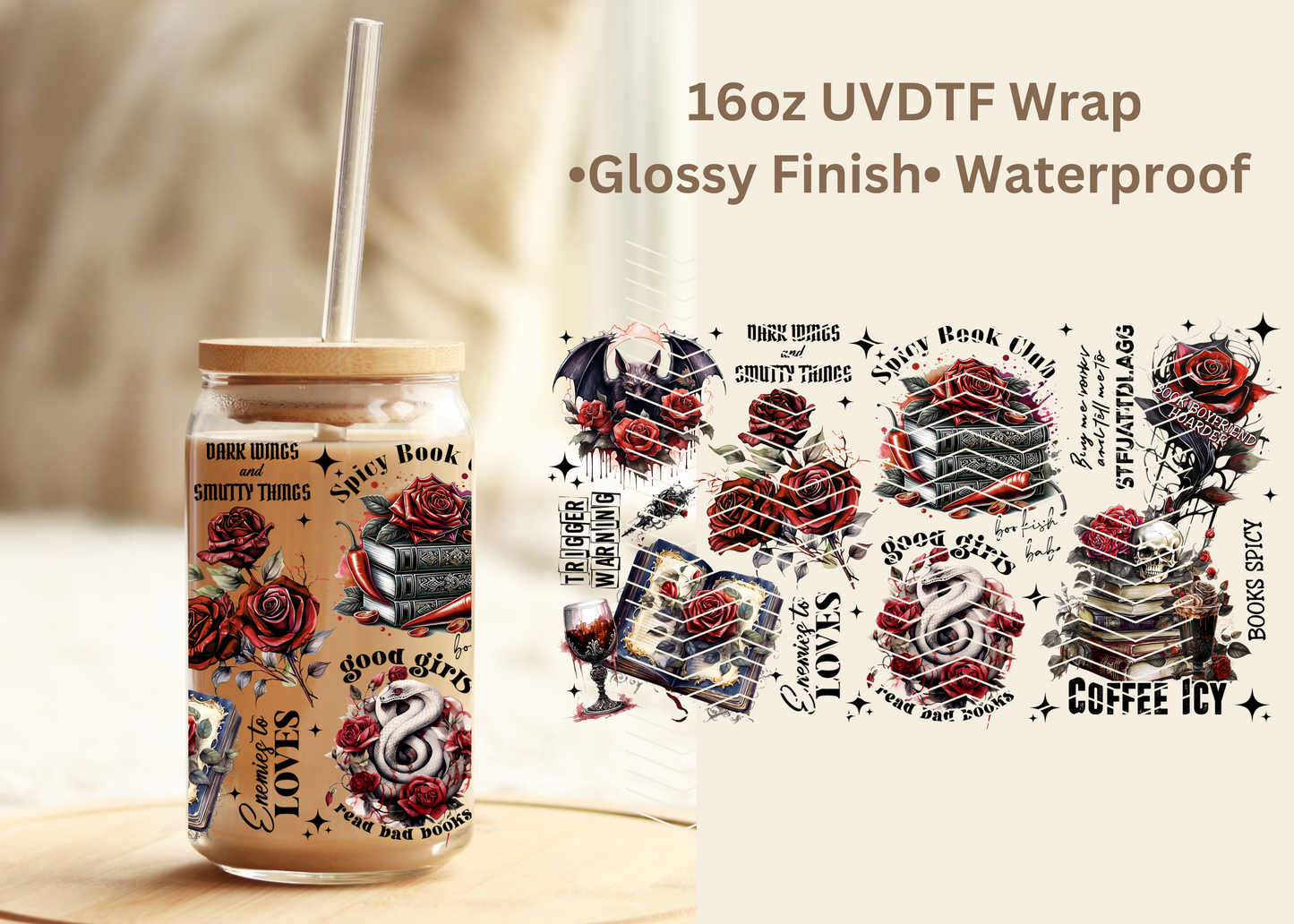 #641 Smut Book 16oz UVDTF Wrap