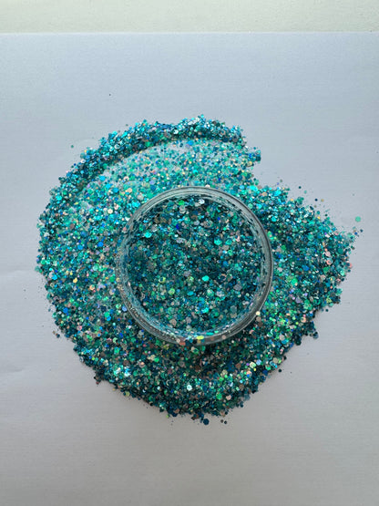 Aqua Glitter 2oz Jar