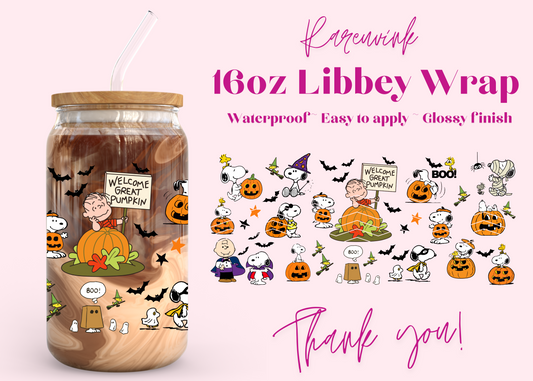 #1148 Snoopy Halloween 16oz UVDTF Wrap