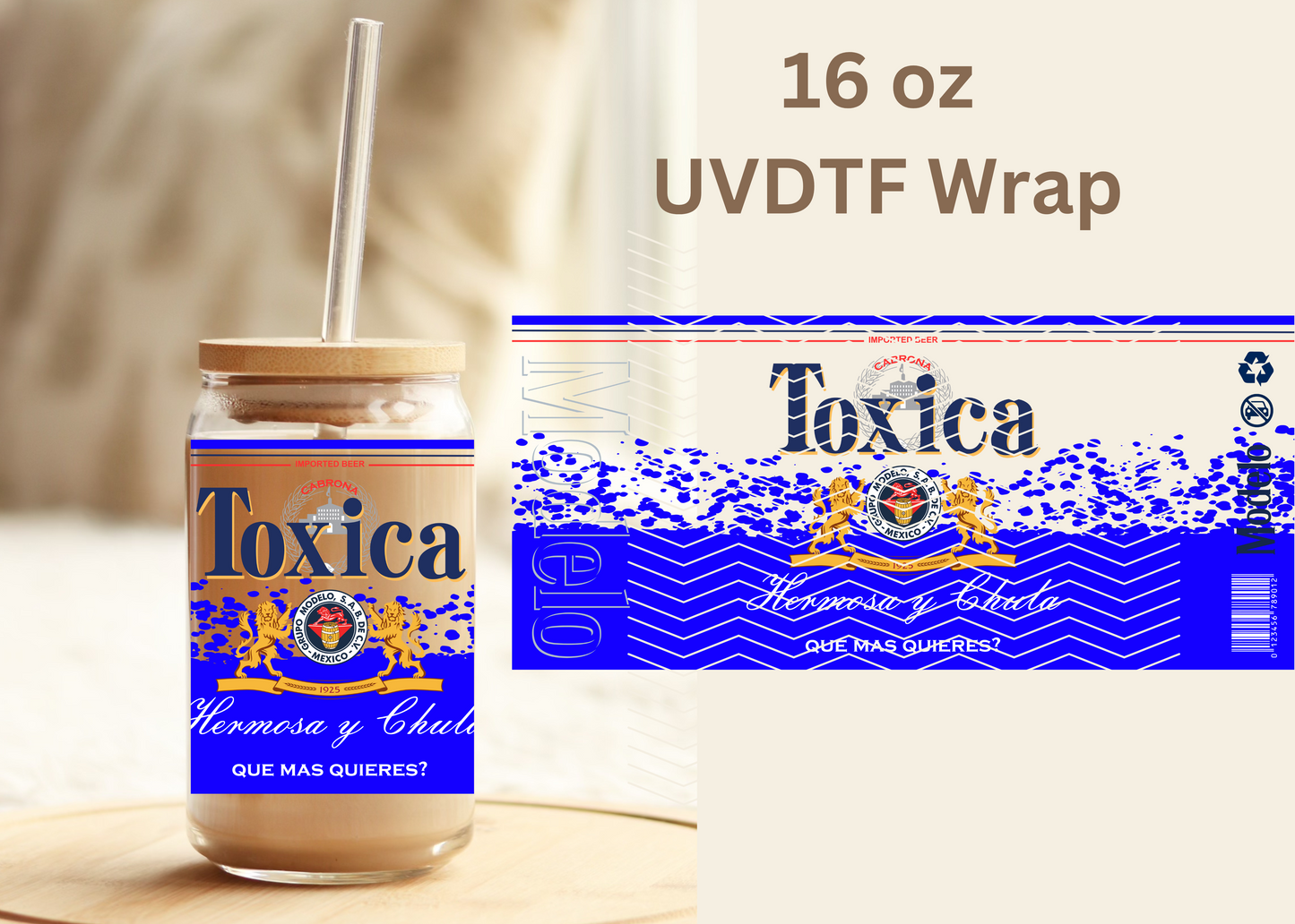 #459 Toxica Blue UVDTF 16 oz Wrap