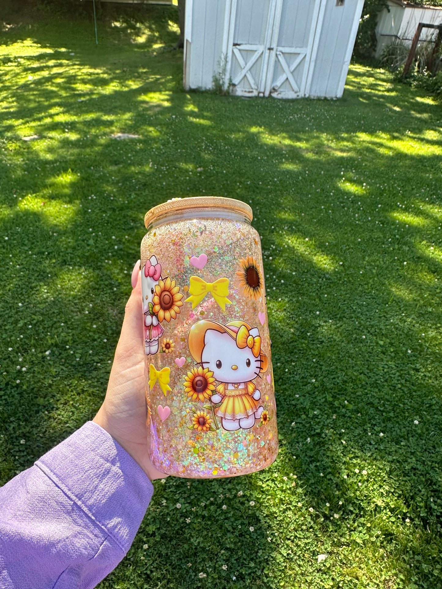 HK Sunflower Snow Globe 16oz Cup