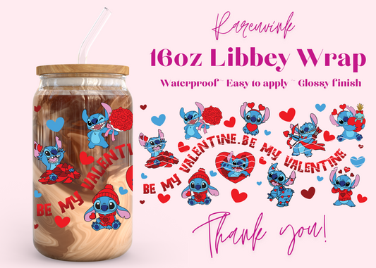 #895 Stitch Valentines 16oz UVDTF Wrap