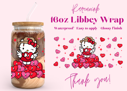 #1183 Bad B Minnie Hearts 16oz UVDTF Wrap