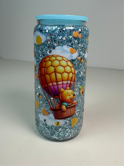 Winnie the Pooh Airballoon Snow Globe 16oz Tumbler