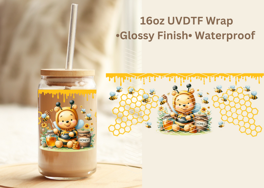 #657 Winnie Bumble Bee Drip 16oz Uvdtf wrap