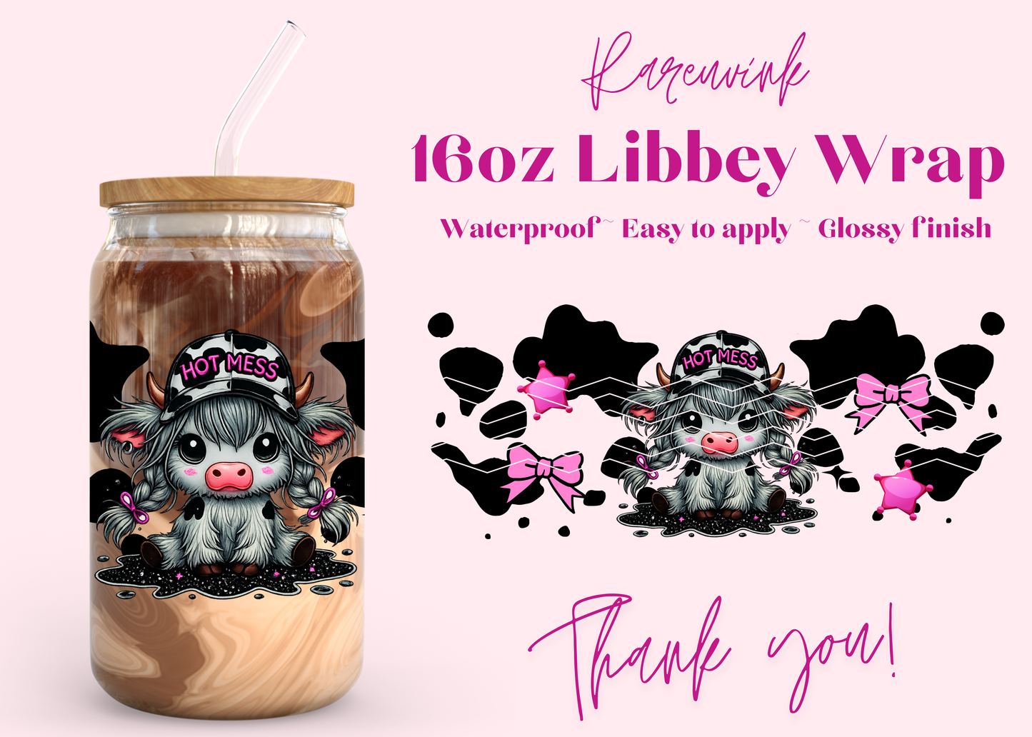 1235 Exclusive Cow 16oz UVDTF Wrap