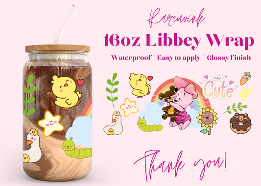 #1048 Piglet 16oz UVDTF Wrap