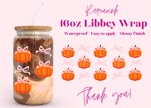 #1174 Pumpkin Coquette 16oz UVDTF Wrap