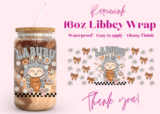 #1192 Labubu Gray Brown 16oz UVDTF Wrap