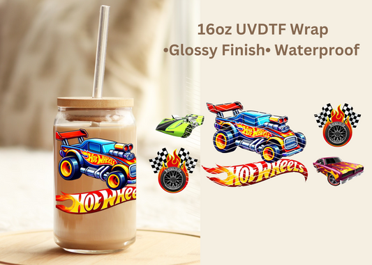 #654 Hot Wheel 16oz Uvdtf wrap