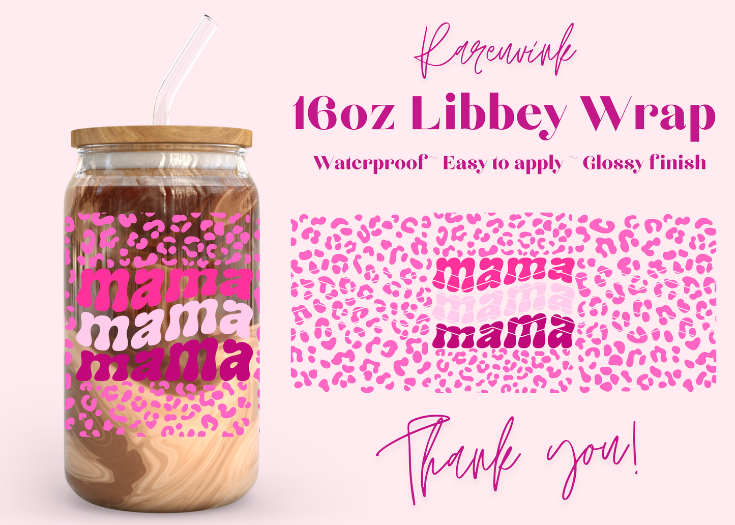 #925 Mama Leopard 16oz UVDTF Wrap