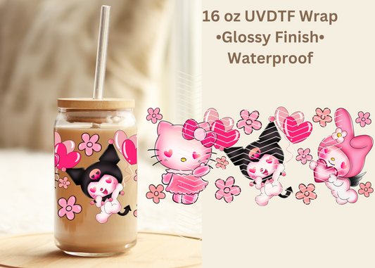 #538 HK Kuromi Pink 16 oz UVDTF wrap