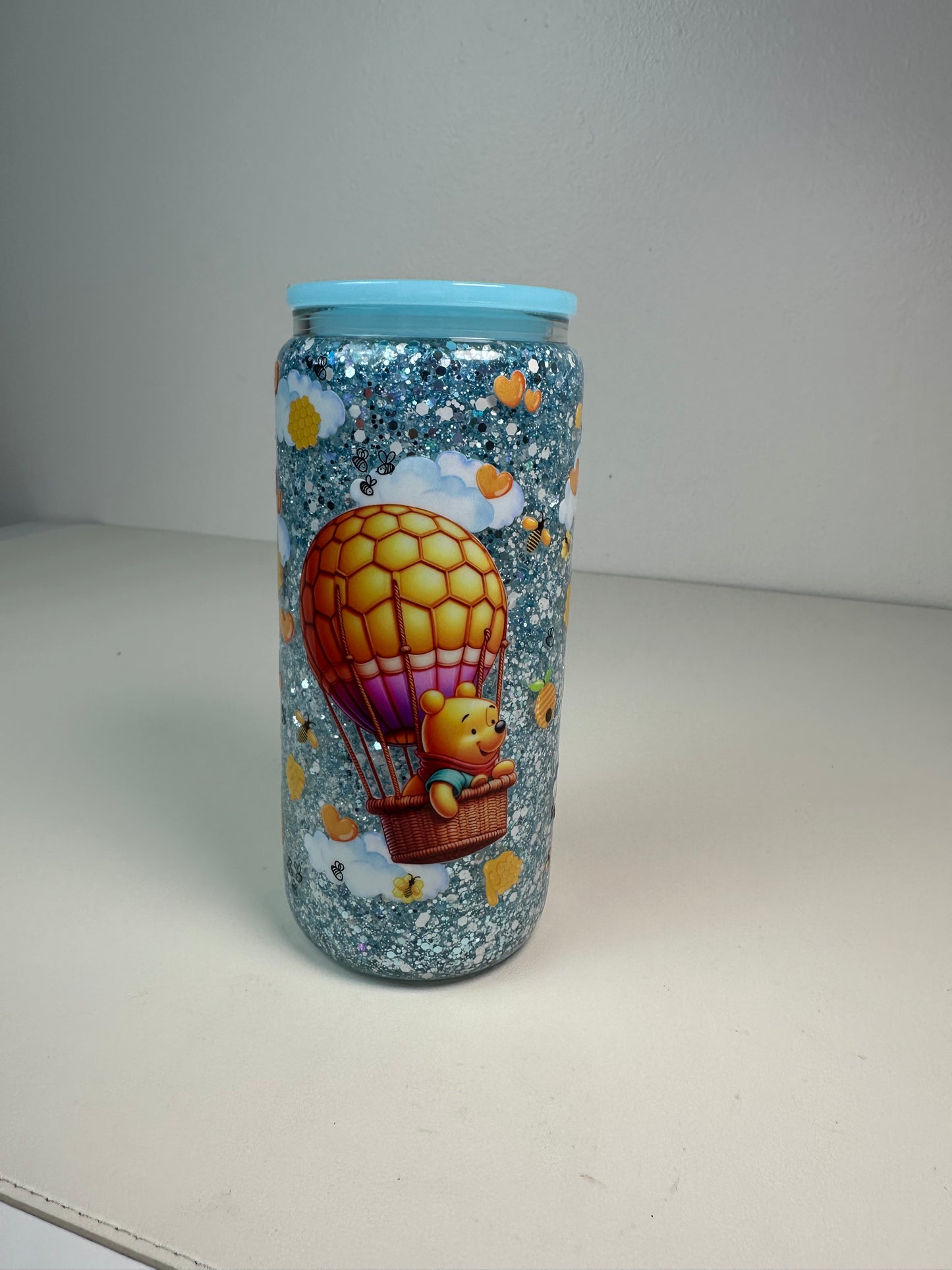 Winnie the Pooh Airballoon Snow Globe 16oz Tumbler