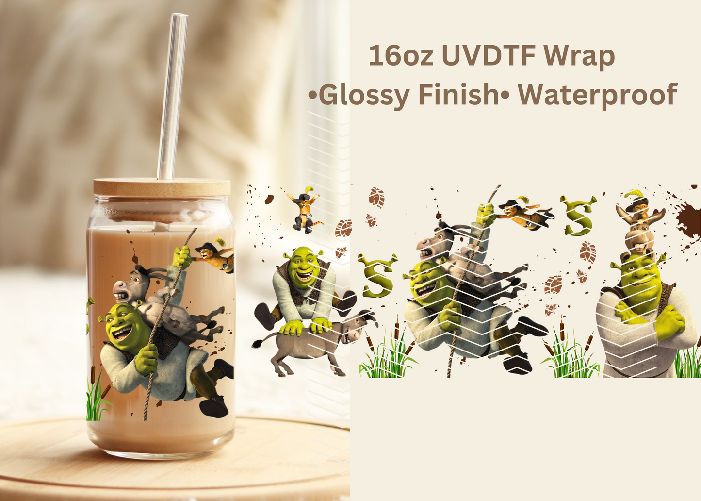 #708 Shrek 16oz UVDTF Wrap