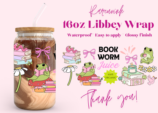#961 Bookworm Juice 16oz UVDTF Wrap