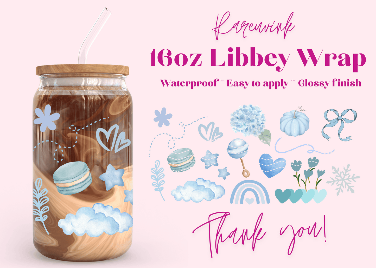 #1014 All Blues 16oz UVDTF Wrap