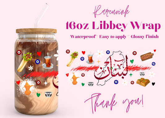 #962 Lebanon Exclusive 16oz UVDTF Wrap