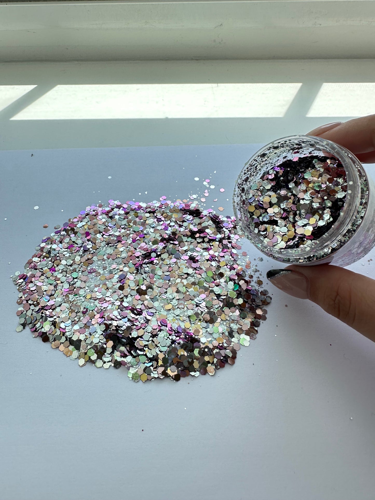 Silver Purple Holographic Glitter 2oz Jar