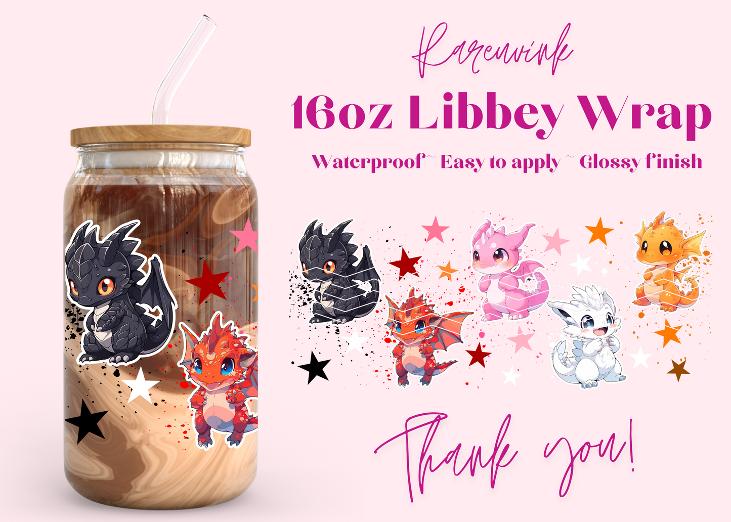 #993 Dinosaurs 16oz UVDTF Wrap