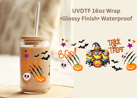 #586 Minion Halloween 16 oz UVDTF Wrap