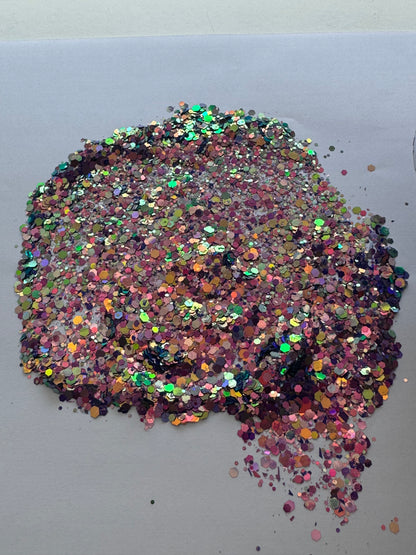 Purple and Green Holographic Glitter 2oz Jar