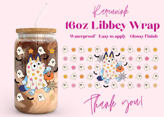 #1123 Bluey Halloween 16oz UVDTF Wrap