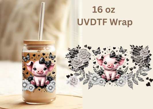 #473 Pig UVDTF 16 oz Wrap