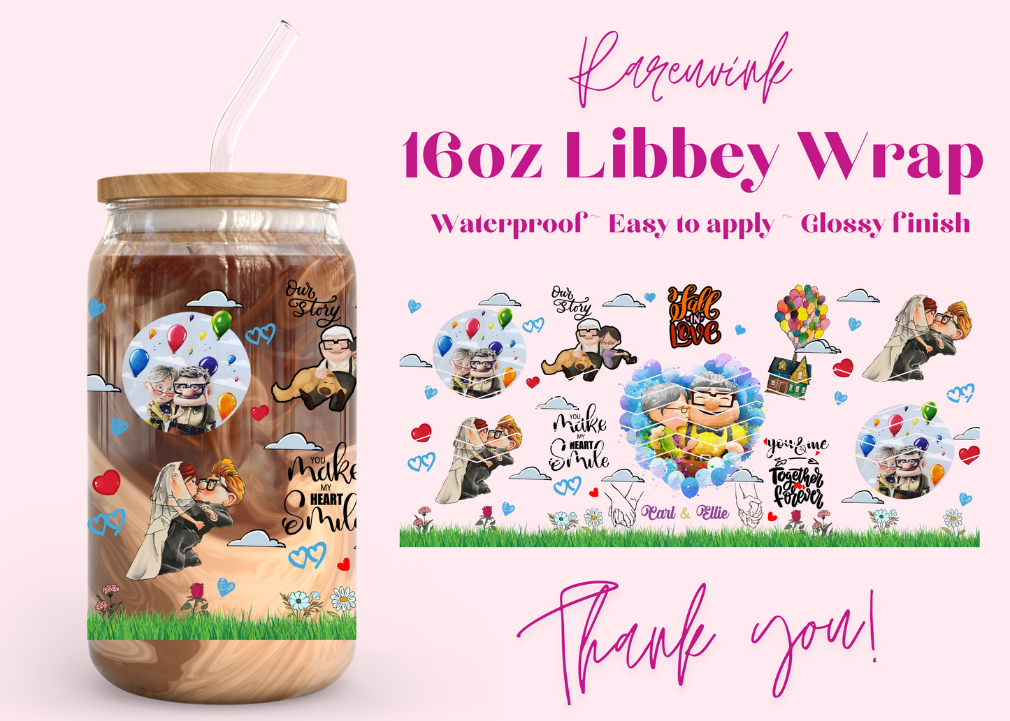 #1028 Up Disney 16oz UVDTF Wrap