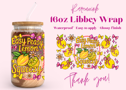#1093 Easy Peasy Lemon Squeezy 16oz UVDTF Wrap