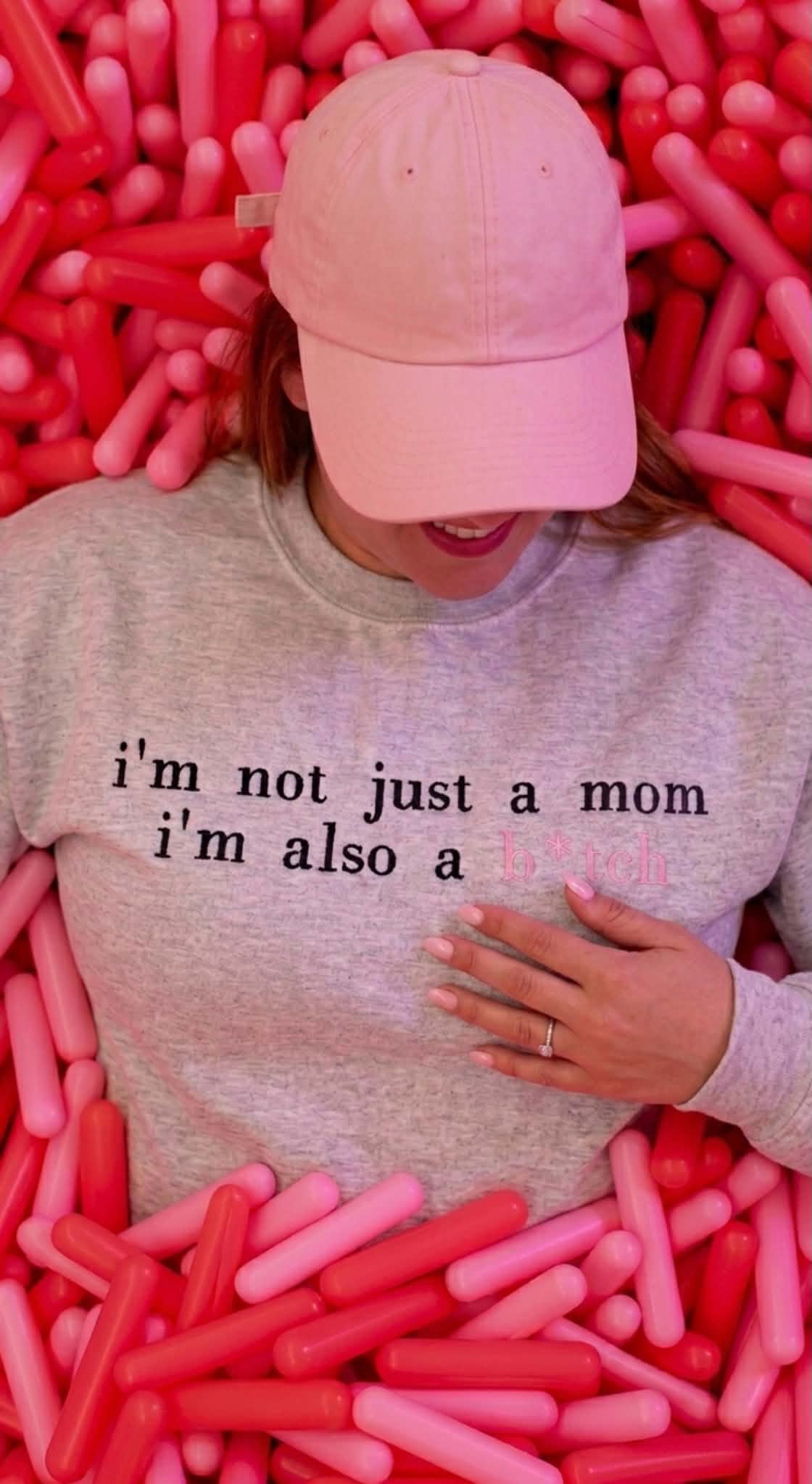 Not Just a Mom Also a b*tch Embroidered Sweatshirt